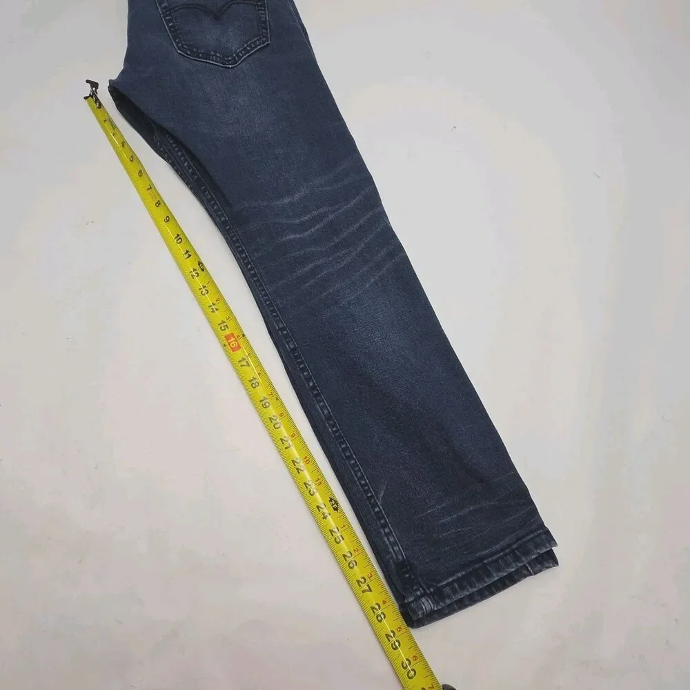 Levi's 512 Jeans Slim Tapered Men Sz 34 x 30 Blue Cotton Blend Stretch Dark Wash